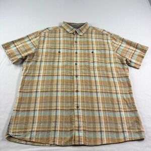 Kuhl Shirt Mens XL Plaid Skorpio Linen Blend Button Up Outdoor Camp